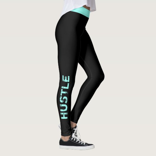 Aangepaste kleur | "Hustle"-werkplan Leggings (Rechts)