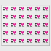 Aangepaste kleur I LOVE - I HEART gepersonaliseerd Cadeaupapier (Vlak)