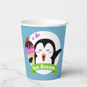 Aangepaste kleur Ice Cream Penguin Papieren Bekers (Achterkant)