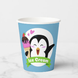 Aangepaste kleur Ice Cream Penguin Papieren Bekers