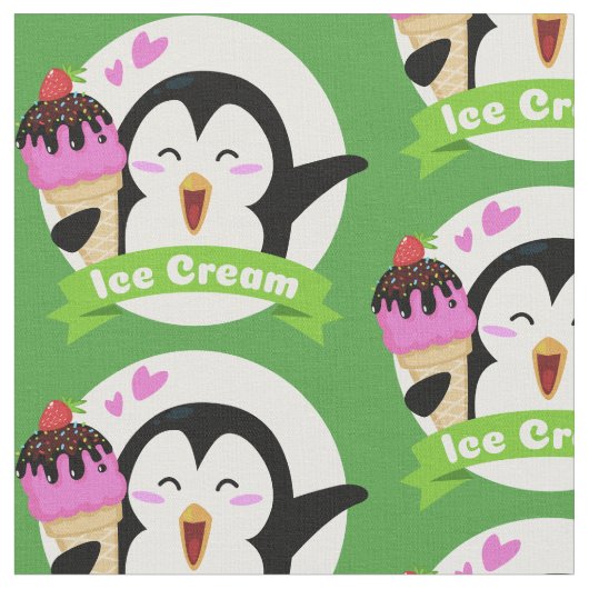 Aangepaste kleur Ice Cream Penguin stof (Close Up)