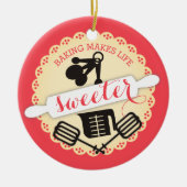 Aangepaste kleur Ik hou van kerstversiering Keramisch Ornament (Voorkant)