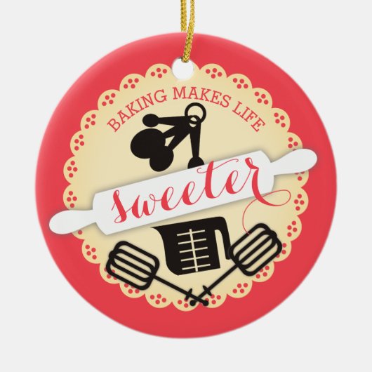 Aangepaste kleur Ik hou van kerstversiering Keramisch Ornament (Voorkant)