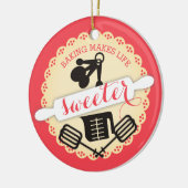 Aangepaste kleur Ik hou van kerstversiering Keramisch Ornament (Links)