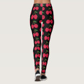 Aangepaste kleur Kawaii Happy Red Cherries Leggings (Achterkant)