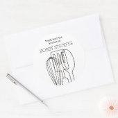Aangepaste kleur keuken koken bakgerei ronde sticker (Envelop)