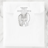 Aangepaste kleur keuken koken bakgerei ronde sticker (Tas)
