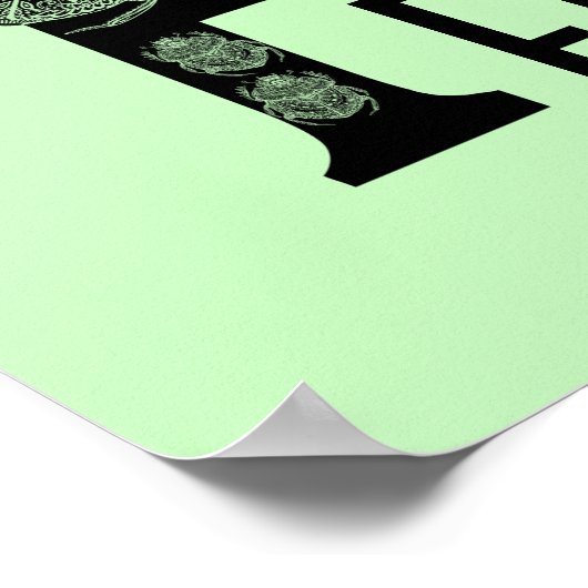 Aangepaste kleur kever monogram letter bug kwekeri poster (Hoek)