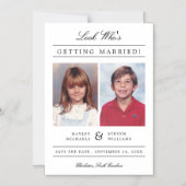 Aangepaste kleur Kind Foto Opslaan Datum | wit Magnetische Uitnodiging (Voorkant)