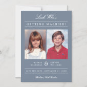 Aangepaste Kleur Kind Foto Sla de datum op | stoff Magnetische Uitnodiging (Voorkant)