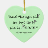 Aangepaste kleur Kleine maar Fierce Shakespeare Qu Keramisch Ornament (Voorkant)