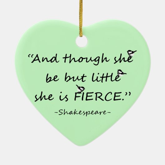 Aangepaste kleur Kleine maar Fierce Shakespeare Qu Keramisch Ornament (Achterkant)