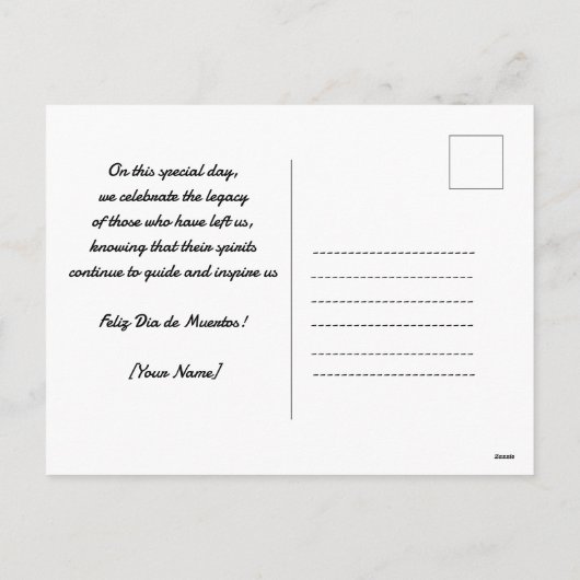 Aangepaste kleur kleurrijke suikerschedel Día de M Feestdagenkaart (Achterkant)
