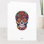 Aangepaste kleur kleurrijke suikerschedel Día de M Kaart (Achterkant)