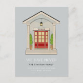 Aangepaste kleur koloniaal rood voorklep verplaats aankondigingskaart (Voorkant)