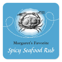 Aangepaste kleur  krab zeevruchten geschenk label 