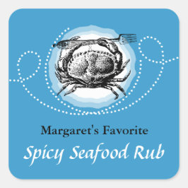 Aangepaste kleur  krab zeevruchten geschenk label 