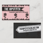 Aangepaste kleur kruisstikkende bloemen borduurwer visitekaartje (Voorkant / Achterkant)