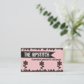 Aangepaste kleur kruisstikkende bloemen borduurwer visitekaartje (Staand voorkant)