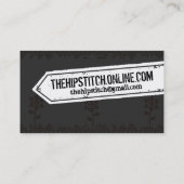 Aangepaste kleur kruisstikkende bloemen borduurwer visitekaartje (Achterkant)