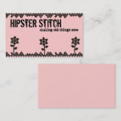 Aangepaste kleur kruisstikkende bloemen naaibizenk visitekaartje (Voorkant / Achterkant)