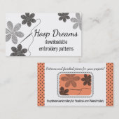 Aangepaste kleur kruisstikkende borduurbloemen visitekaartje (Voorkant / Achterkant)