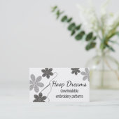 Aangepaste kleur kruisstikkende borduurbloemen visitekaartje (Staand voorkant)