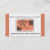 Aangepaste kleur kruisstikkende borduurbloemen visitekaartje (Achterkant)