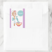 Aangepaste kleur lepel meisje bakkerij voedsel lab rechthoekige sticker (Tas)