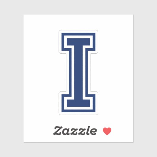 Aangepaste kleur letter I sportieve college letter Sticker (Vel)