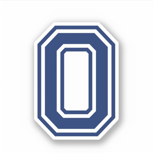 Aangepaste kleur letter O sportieve college letter Sticker (Voorkant)