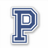 Aangepaste kleur letter P sporty college lettertyp Sticker (Voorkant)