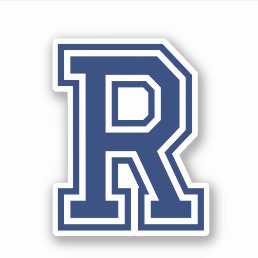 Aangepaste kleur letter R sportieve college letter Sticker (Voorkant)