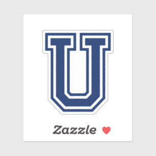 Aangepaste kleur letter U sportieve college letter Sticker