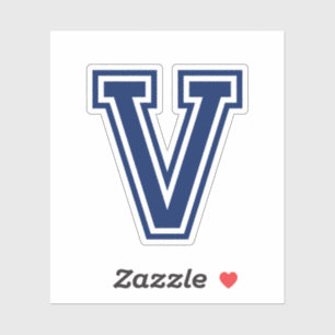 Aangepaste kleur letter V sportieve college letter Sticker