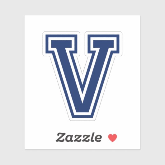 Aangepaste kleur letter V sportieve college letter Sticker (Vel)