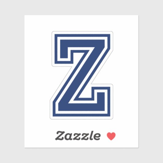 Aangepaste kleur letter Z sportieve college letter Sticker (Vel)