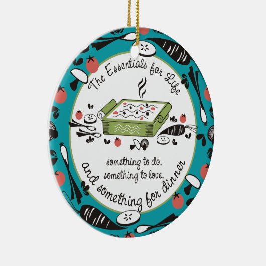 Aangepaste kleur leven diner eten Kerst ornament (Rechts)