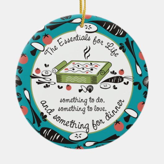 Aangepaste kleur leven diner eten Kerst ornament (Voorkant)