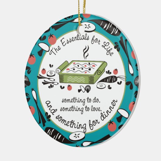 Aangepaste kleur leven diner eten Kerst ornament (Links)