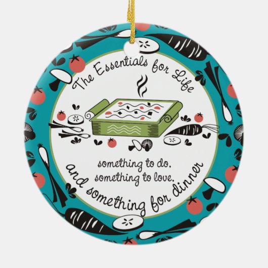 Aangepaste kleur leven diner eten Kerst ornament (Achterkant)