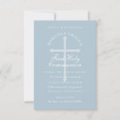 Aangepaste kleur Licht Blauw Kruis eerste communiq Kaart (Voorkant)