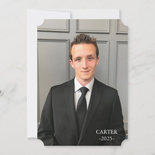 Aangepaste kleur lint Afstuderen Aankondiging Uitn (Achterkant)