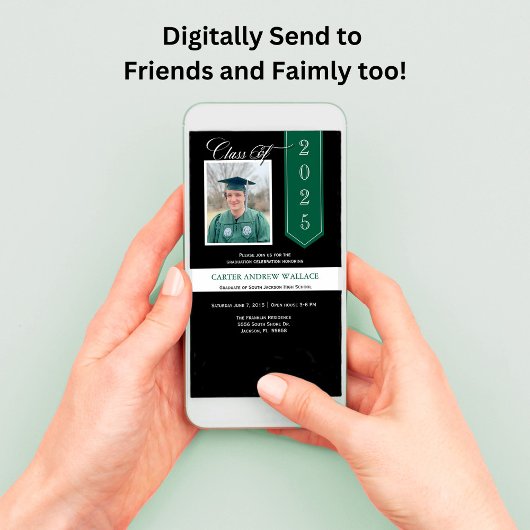 Aangepaste kleur lint Afstuderen Aankondiging Uitn