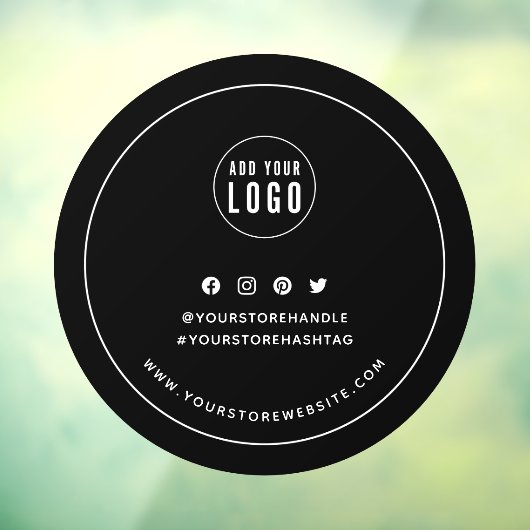 Aangepaste kleur Logo sociale media witte rand toe Raamsticker (Vel 3)