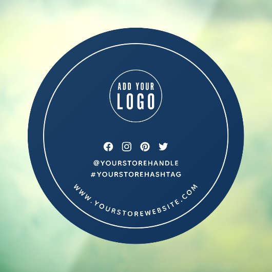 Aangepaste kleur Logo sociale media witte rand toe Raamsticker (Vel 3)