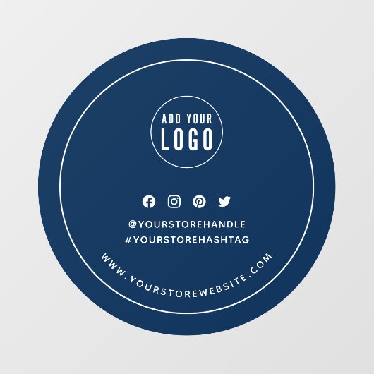 Aangepaste kleur Logo sociale media witte rand toe Raamsticker (Vel)