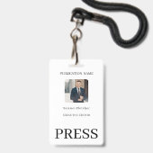 Aangepaste kleur logo toevoegen foto fotograaf per badge (Achterkant met lanyard)