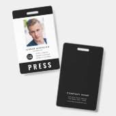 Aangepaste kleur Logo toevoegen Foto Journalist Pe Badge (Voor- en achterkant)