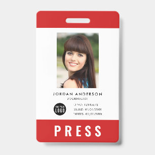 Aangepaste Kleur Logo Toevoegen Foto Journalist Pe Badge